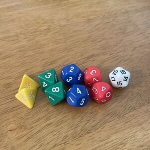 Dice 20 Sided 10 Sided 12 Sided 8 Sided And 4 Sided Lot Games Math Homeschool